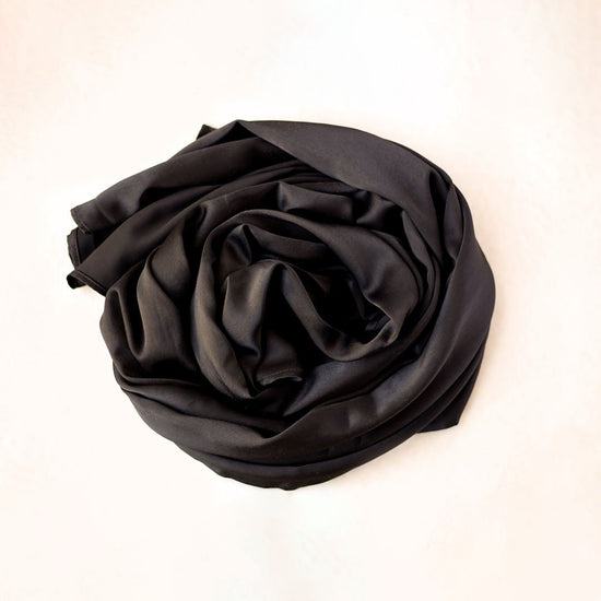 Satin de luxe hijab -  black